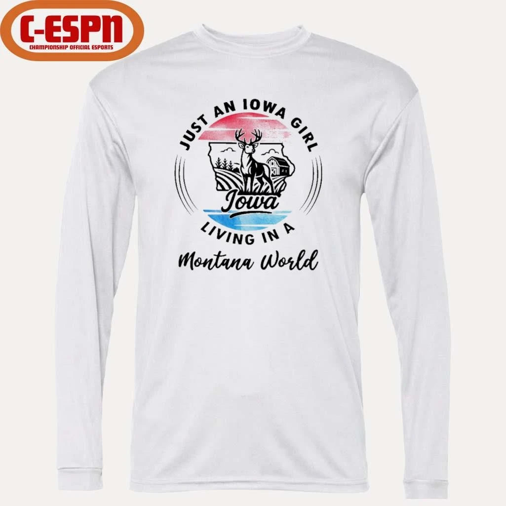 Official Reindeer Just An Iowa Girl Living In A Montana World Shirt