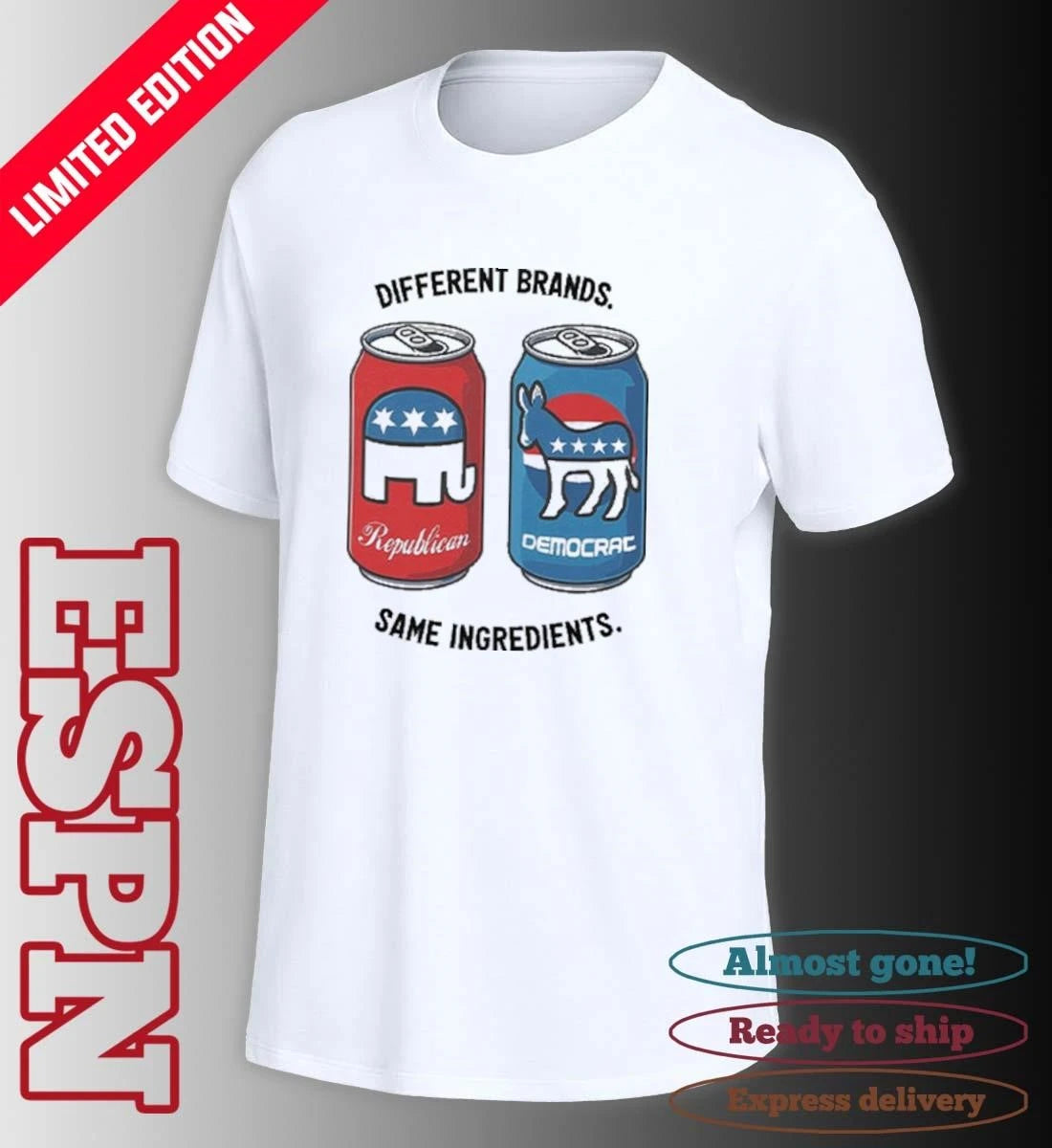 Official Republican Democrat Different Brands Same Ingredients T-Shirt