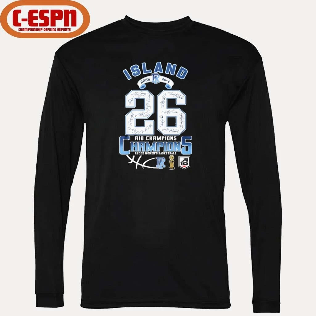 Official Rhode Island Women’s Basketball 2026 A10 Tournament Champions 28-4 Shirt