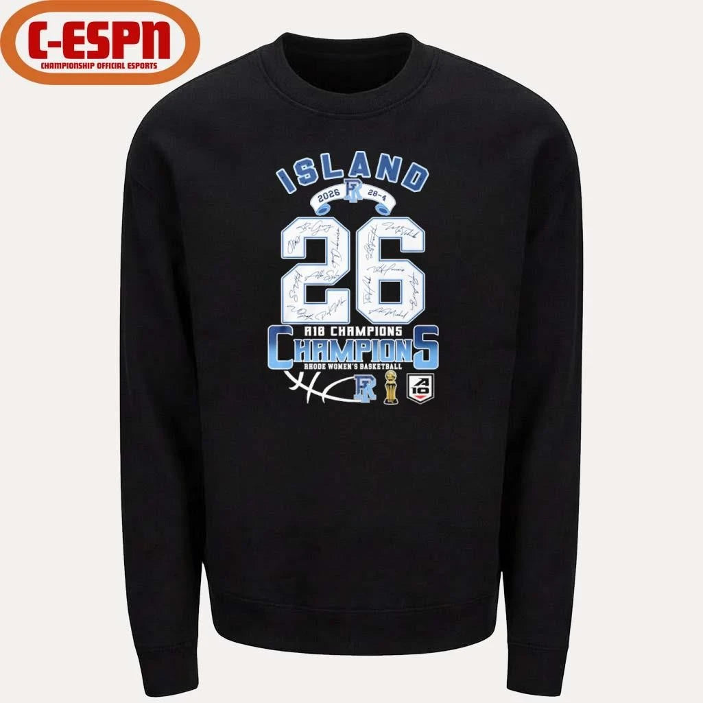 Official Rhode Island Women’s Basketball 2026 A10 Tournament Champions 28-4 Shirt