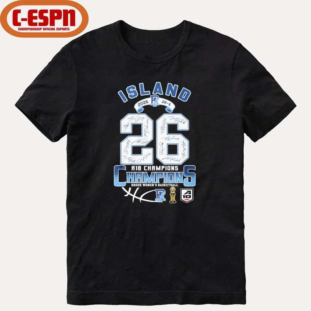 Official Rhode Island Women’s Basketball 2026 A10 Tournament Champions 28-4 Shirt