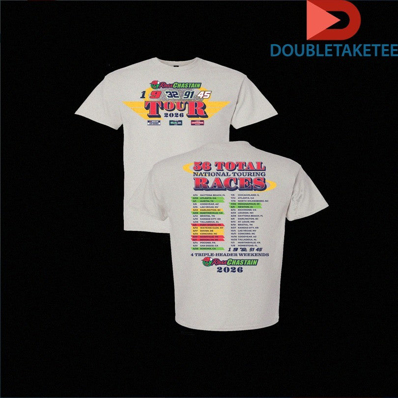Official Ross Chastain 56 Total National Touring Races 2026 Tour Shirts
