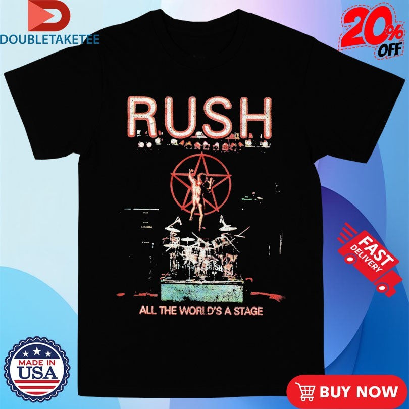 Official Rush All The World’s A Stage Tour 1976 1977 Shirts