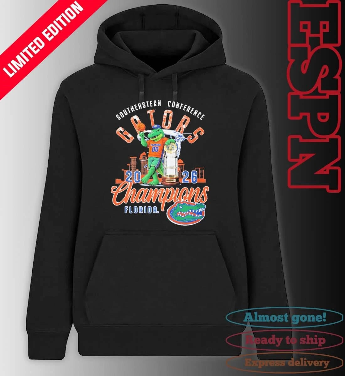 Official SEC Conference Champions 2026 Florida Gators Basketball Mascot Shirt