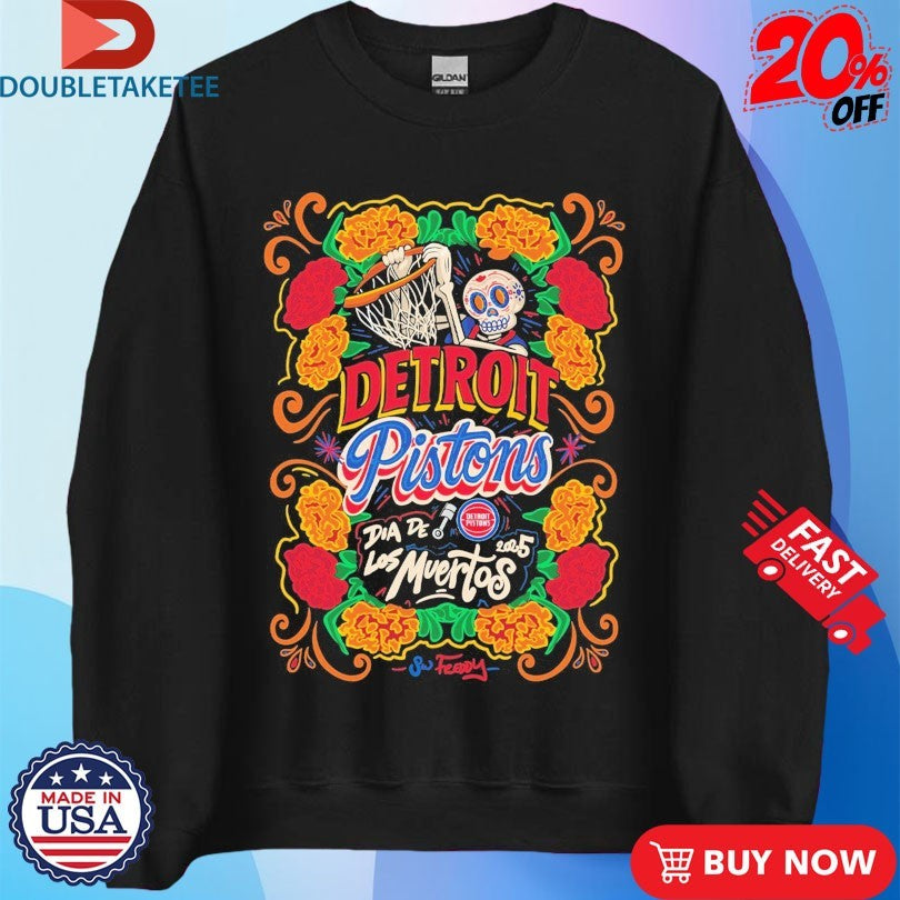 Official SW Freddy Detroit Pistons Día De Los Muertos Shirts
