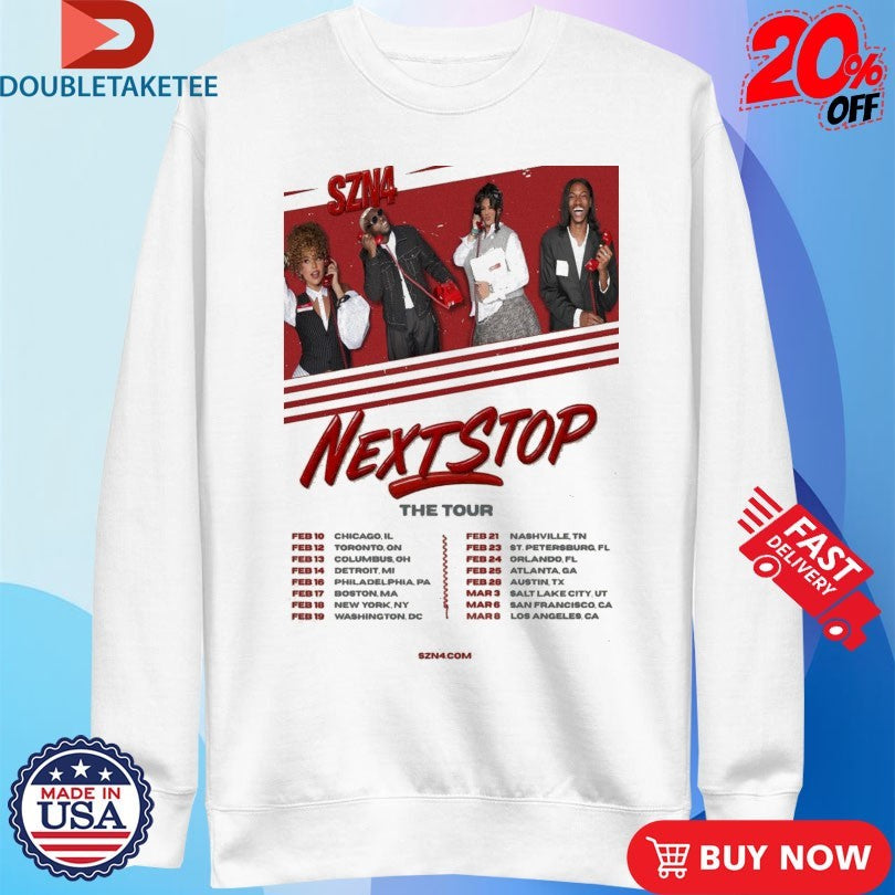 Official SZN4 Next Stop The Tour 2026 Shirts