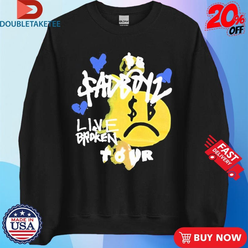 Official Sad Boyz 2025 Live And Broken Tour Heart Broken Shirts