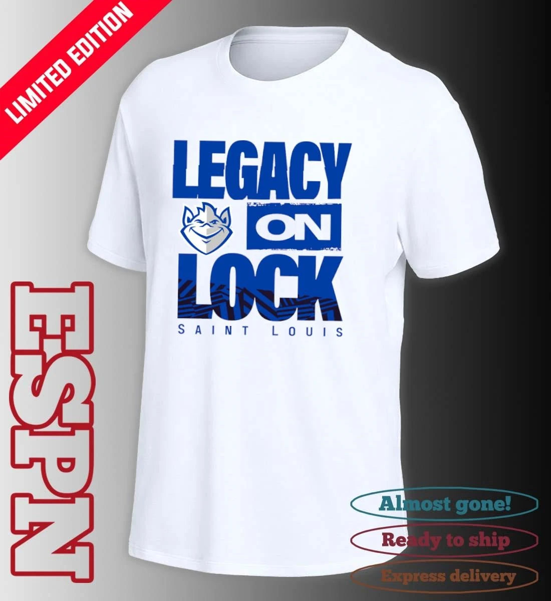 Official Saint Louis Billikens Basketball Legacy On Lock Bench T-Shirt