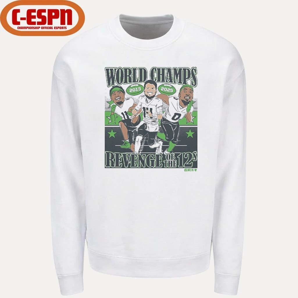 Official Sam Darnold, Jaxon Smith-Njigba, &amp; DeMarcus Lawrence World Champions Caricatures Shirt