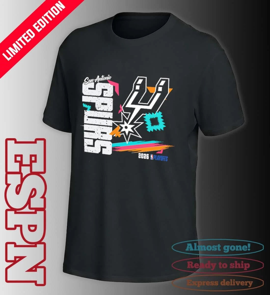 Official San Antonio Spurs 2026 NBA Playoffs Vintage Retro T-Shirt
