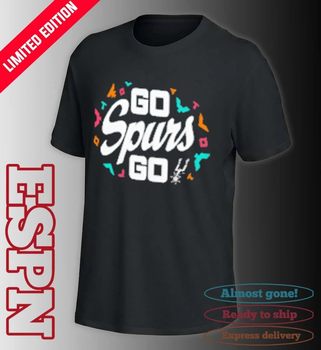 Official San Antonio Spurs NBA Playoff Go Spurs Go T-Shirt