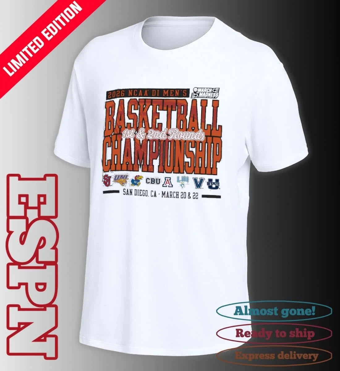 Official San Diego, CA 2026 NCAA DI Men’s Basketball Championship – March 20 &amp; 22 T-Shirt
