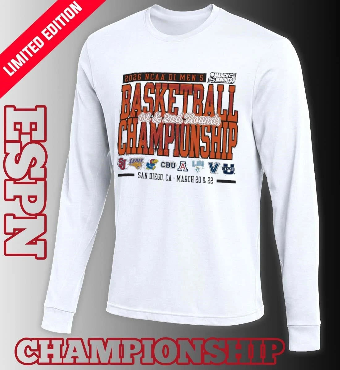 Official San Diego, CA 2026 NCAA DI Men’s Basketball Championship – March 20 &amp; 22 T-Shirt