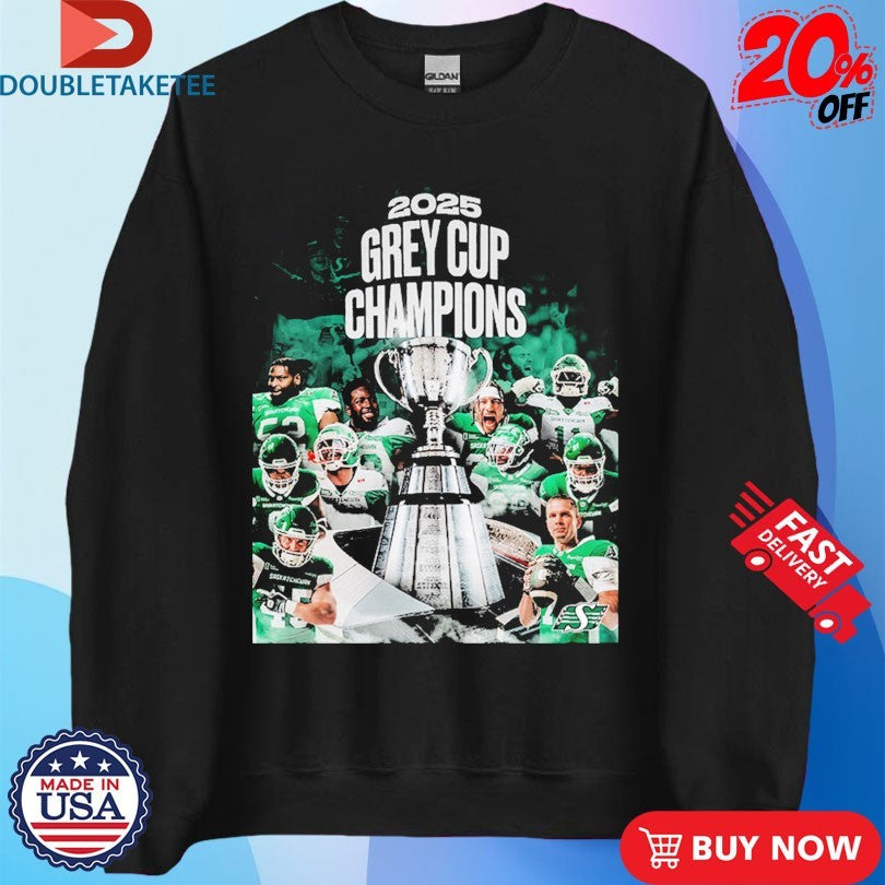 Official Saskatchewan Roughriders 2025 Grey Cup Champions Are Trophies Shirts
