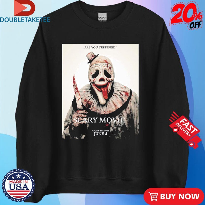 Official Scary Movie 6 Art the Clown Are You Terrified Knife Shirts