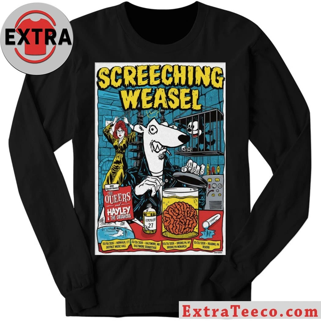 Official Screeching Weasel March 19 2026 District Music Hall Norwalk, CT Poster Shirt