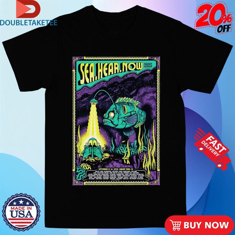 Official Sea Hear Now Festival In Asbury Park NJ On September 13-14 2025 Fish Shirts