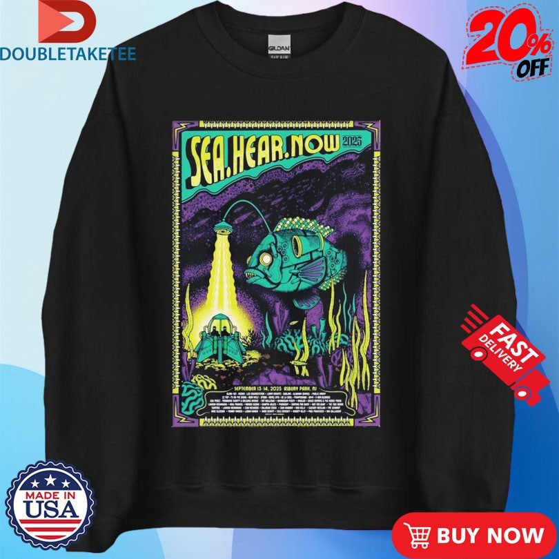 Official Sea Hear Now Festival In Asbury Park NJ On September 13-14 2025 Fish Shirts