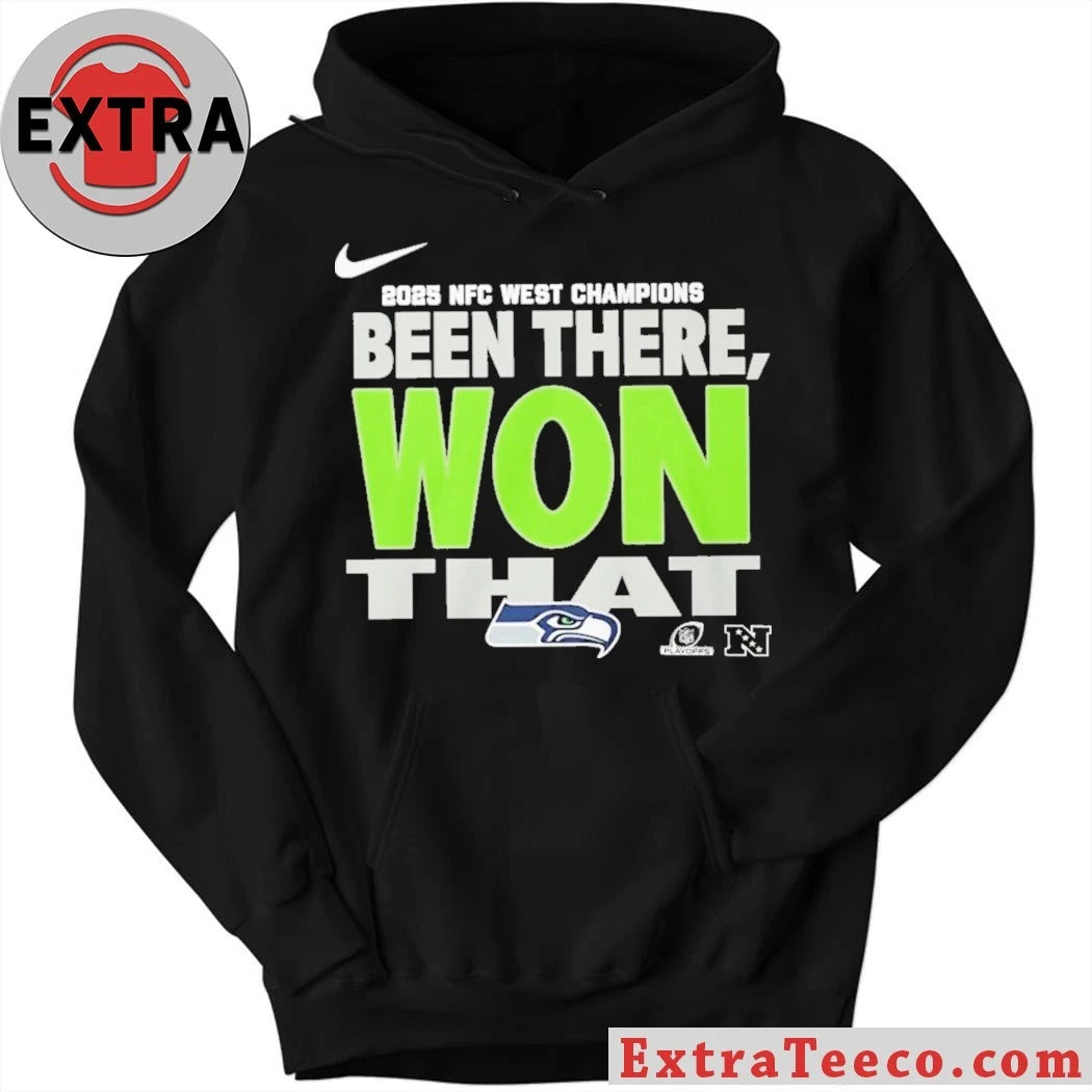 Official Seahawks 2025 NFC West Division Champions Been There Won That Locker Room Logo Shirt