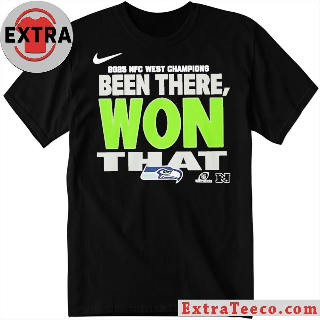 Official Seahawks 2025 NFC West Division Champions Been There Won That Locker Room Logo Shirt