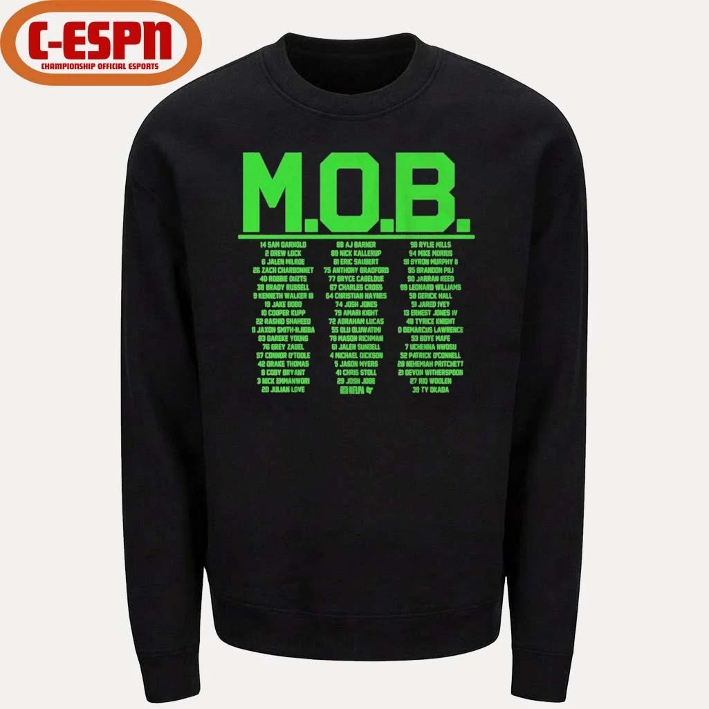 Official Seattle Football M.O.B World Champions Roster Shirt
