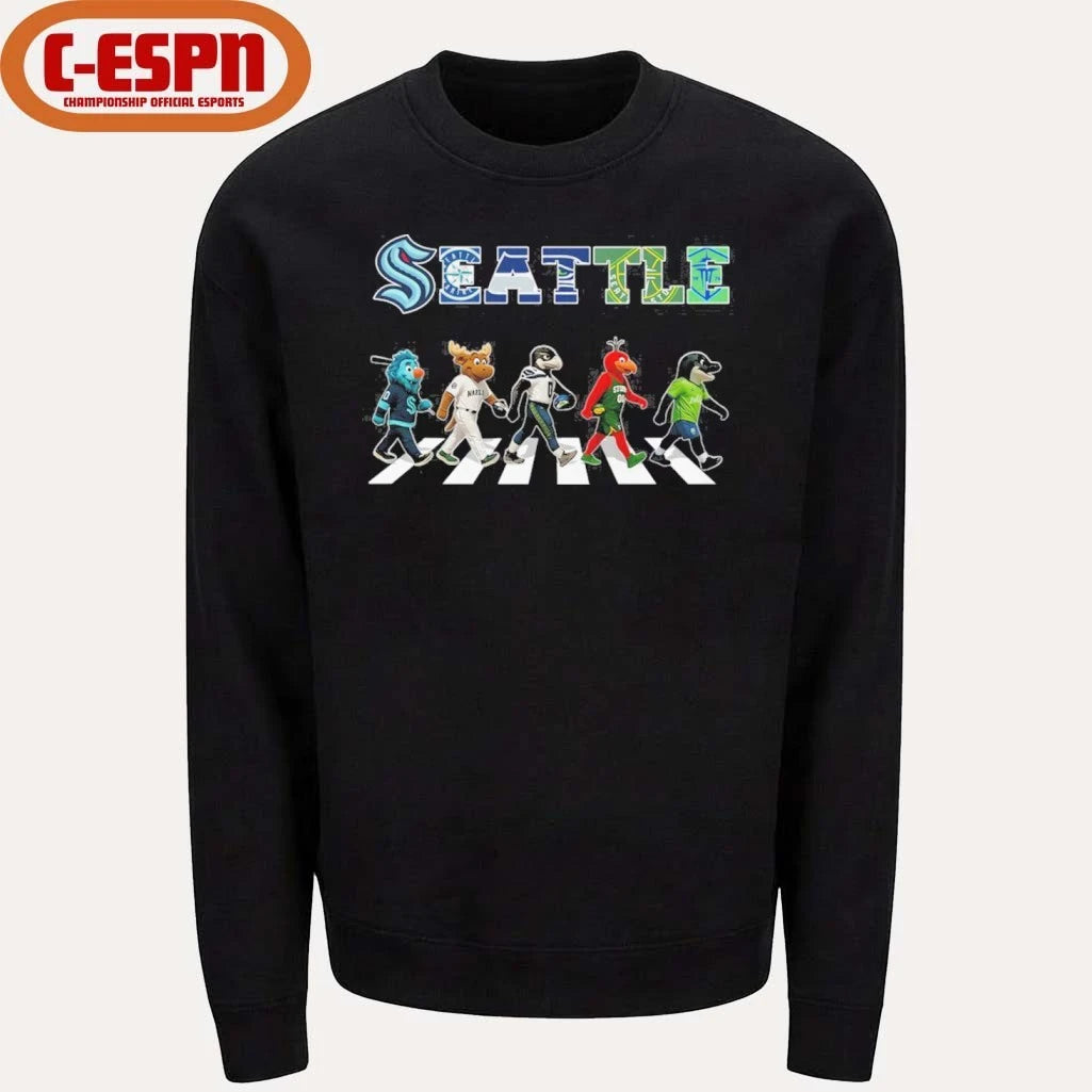 Official Seattle Sports Teams Mascot Abbey Road Shirt