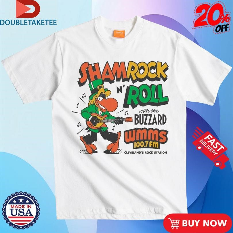 Official Shamrock &amp; Roll With The Buzzard WMMS Cleveland’s Rock Station St Patricks 2025 Shirts