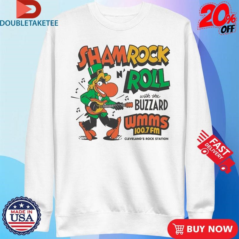 Official Shamrock &amp; Roll With The Buzzard WMMS Cleveland’s Rock Station St Patricks 2025 Shirts
