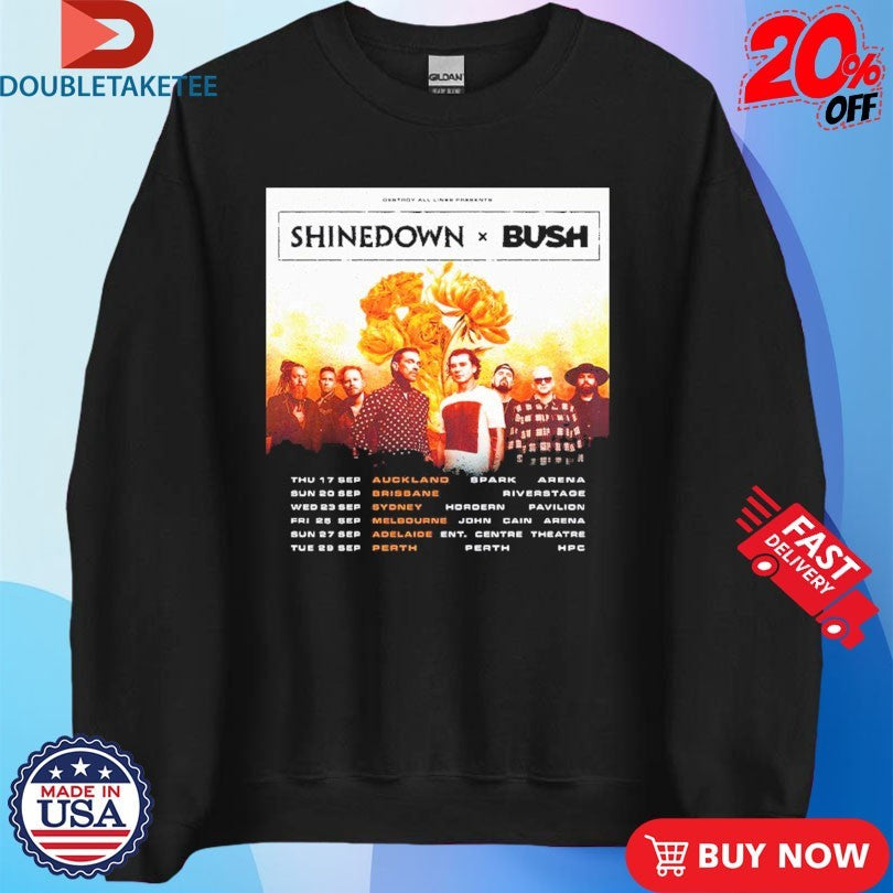 Official Shinedown X Bush Dance Kid Dance Act II Tour 2026 Dates Australia Shirts