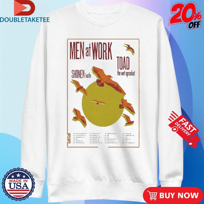 Official Shonen Knife Men At Work Toad The Wet Sprocket Tour Us 2026 Shirts