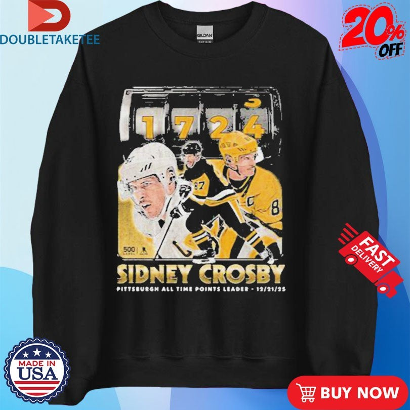 Official Sidney Crosby Pittsburgh All Time Points Leader Shirts