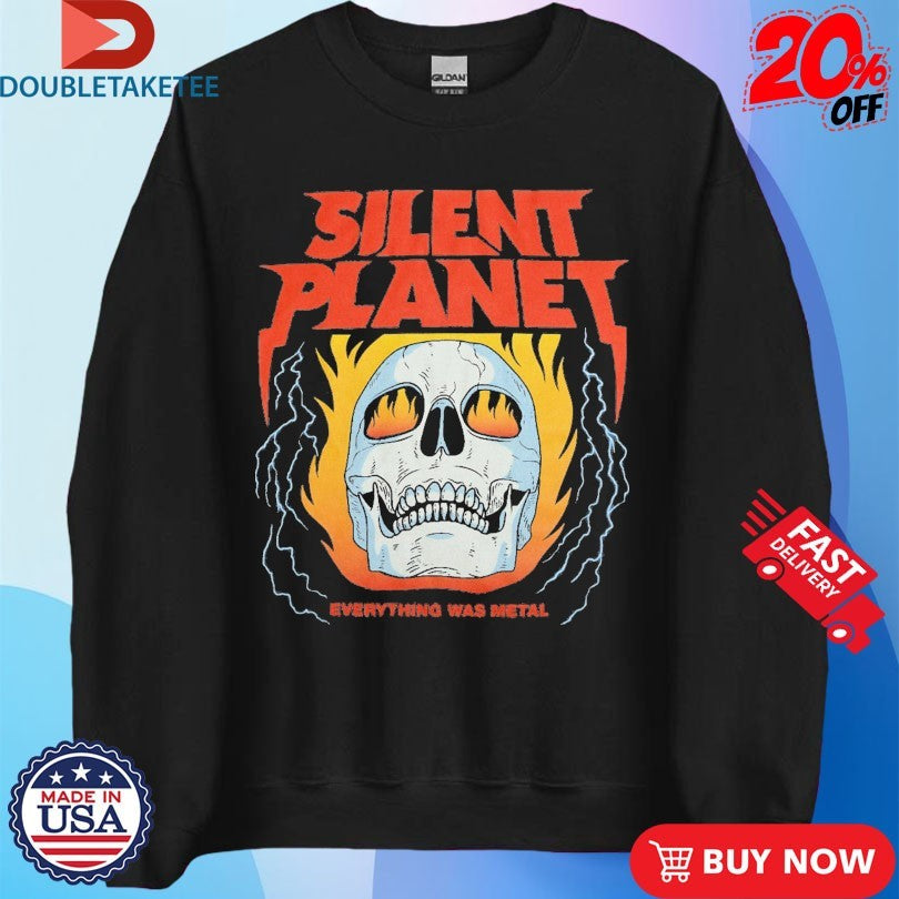 Official Silent Planet Everything Was Metal Skull Flame Shirts