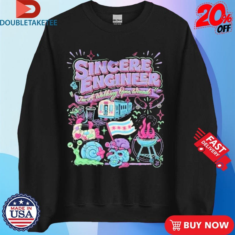 Official Sincere Engineer Jim A Walking Open Wound Anemia Shirts