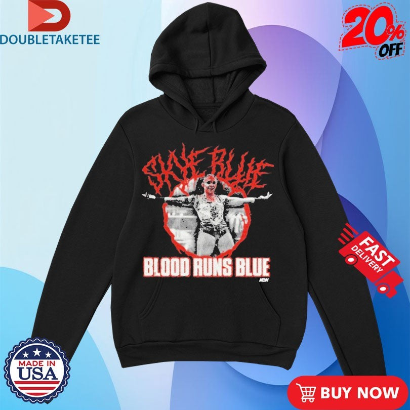 Official Skye Blue Blood Runs Blue AEW Shirts