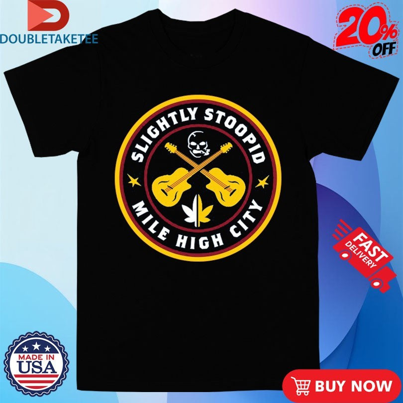 Official Slightly Stoopid 2024 Red Rocks Mile High City Guitars Cigarettes Skull Shirts