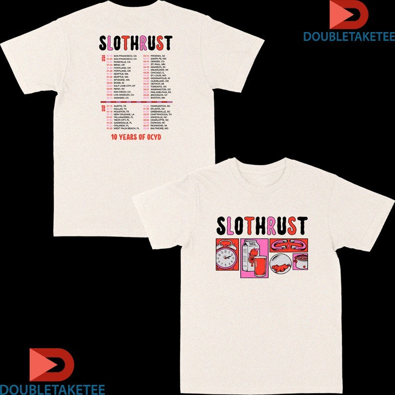 Official Slothrust O10 Years Of F Course You Do Nate Tour 2025 Dates Shirts