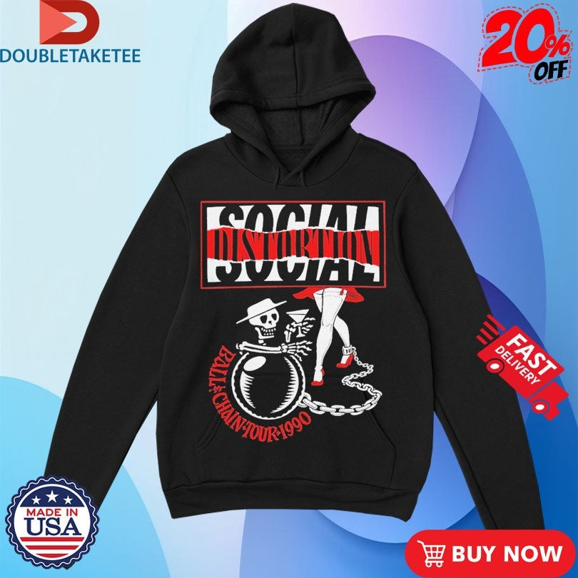 Official Social Distortion Ball And Chain Tour 1990 Shirts