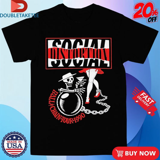 Official Social Distortion Ball And Chain Tour 1990 Shirts