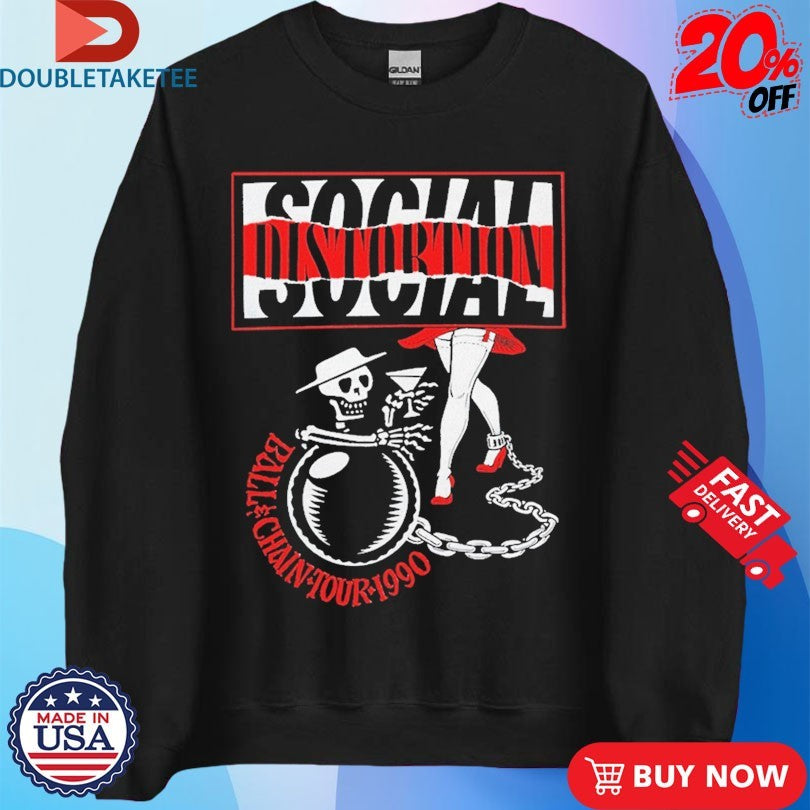 Official Social Distortion Ball And Chain Tour 1990 Shirts