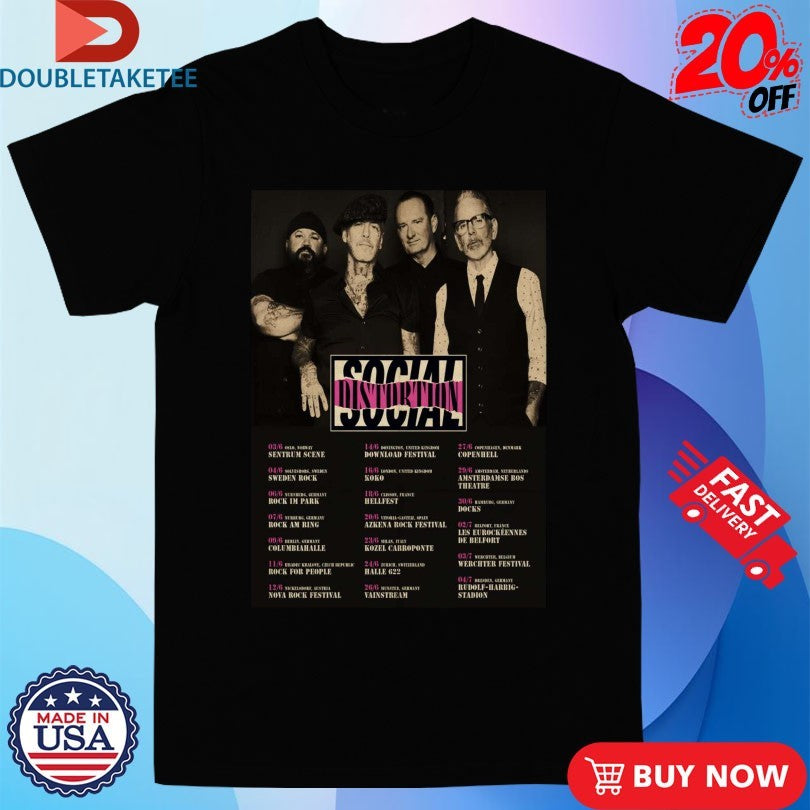Official Social Distortion EU 2026 Shows Shirts