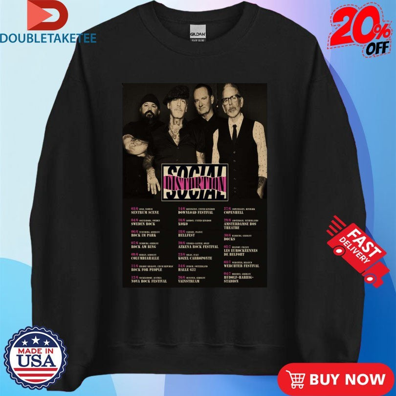 Official Social Distortion EU 2026 Shows Shirts