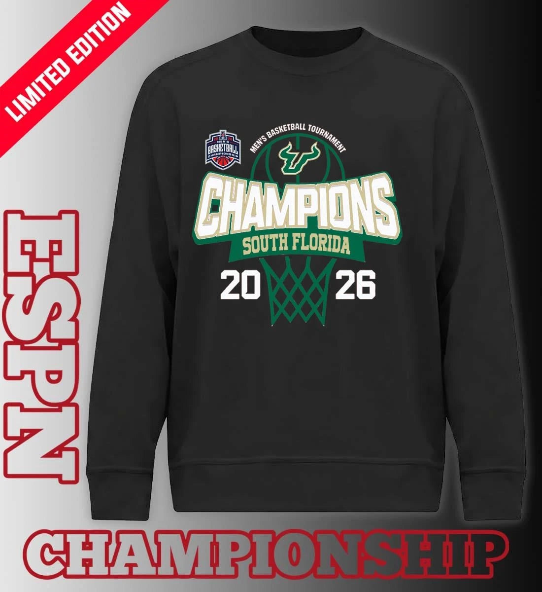 Official South Florida Bulls 2026 American Conference Men’s Basketball Tournament Champions Shirt