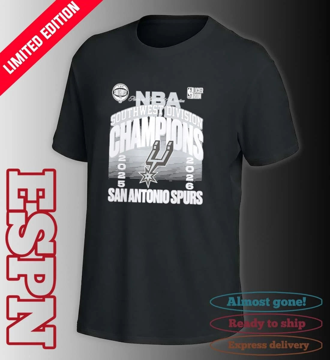 Official Spurs NBA Southwest Division Champions T-Shirt