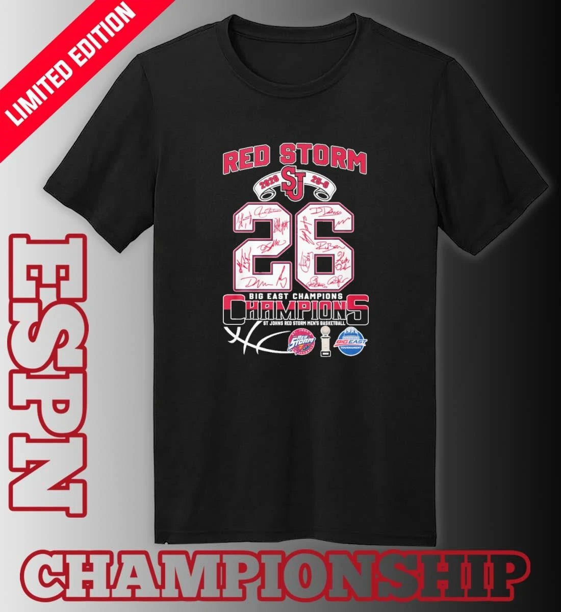 Official St John’s Red Storm Big East Champions 25-6 Shirt