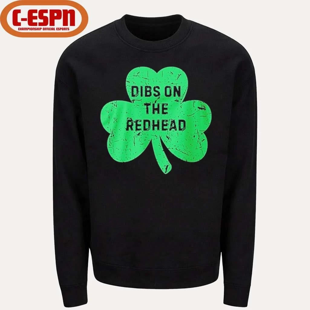 Official St Patricks Day Dibs On The Redhead Irish Shamrock Shirt