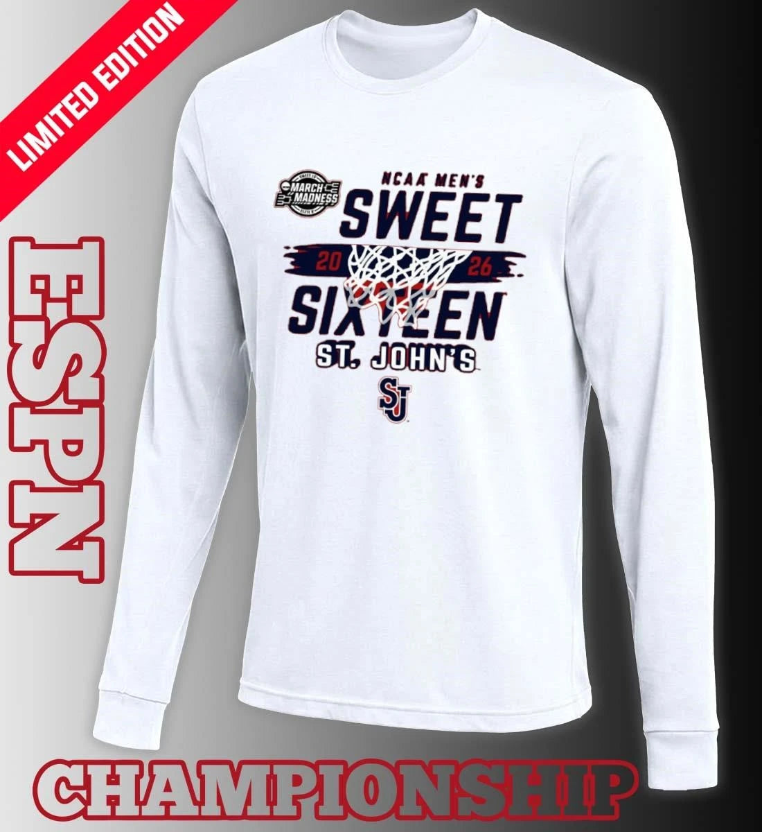 Official St. John’s University Men’s Basketball 2026 Sweet 16 Bound Shirt