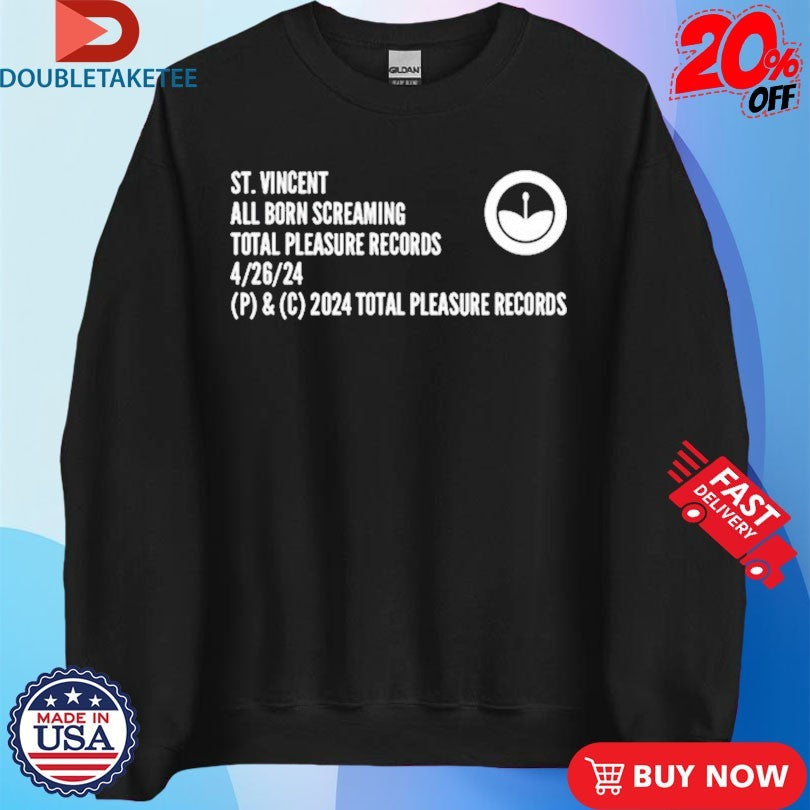 Official St. Vincent Total Pleasure Records Shirts