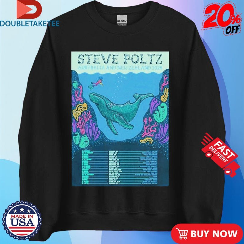Official Steve Poltz Australia And New Zealand 2026 Tour Dates Shirts