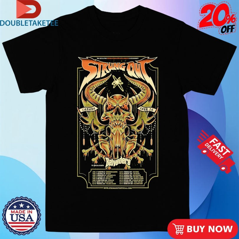 Official Strung Out Canada 2026 Tour Dates Shirts