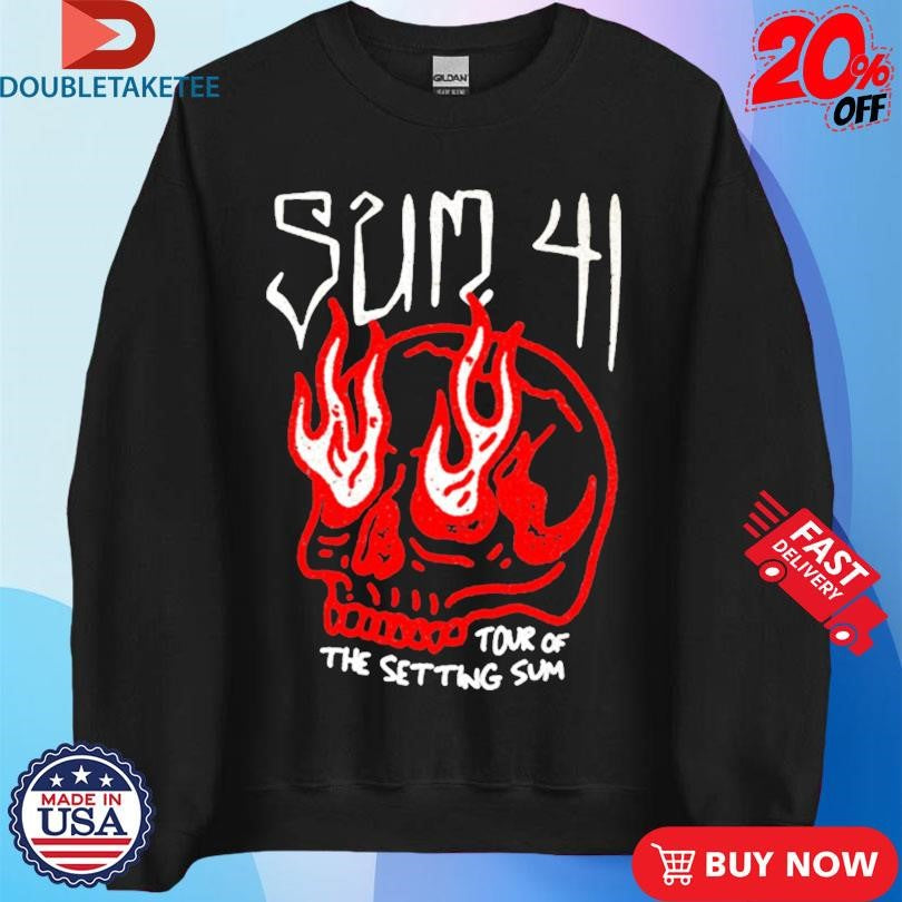Official Sum 41 Tour Of The Setting Sum Skull Sketch Shirts